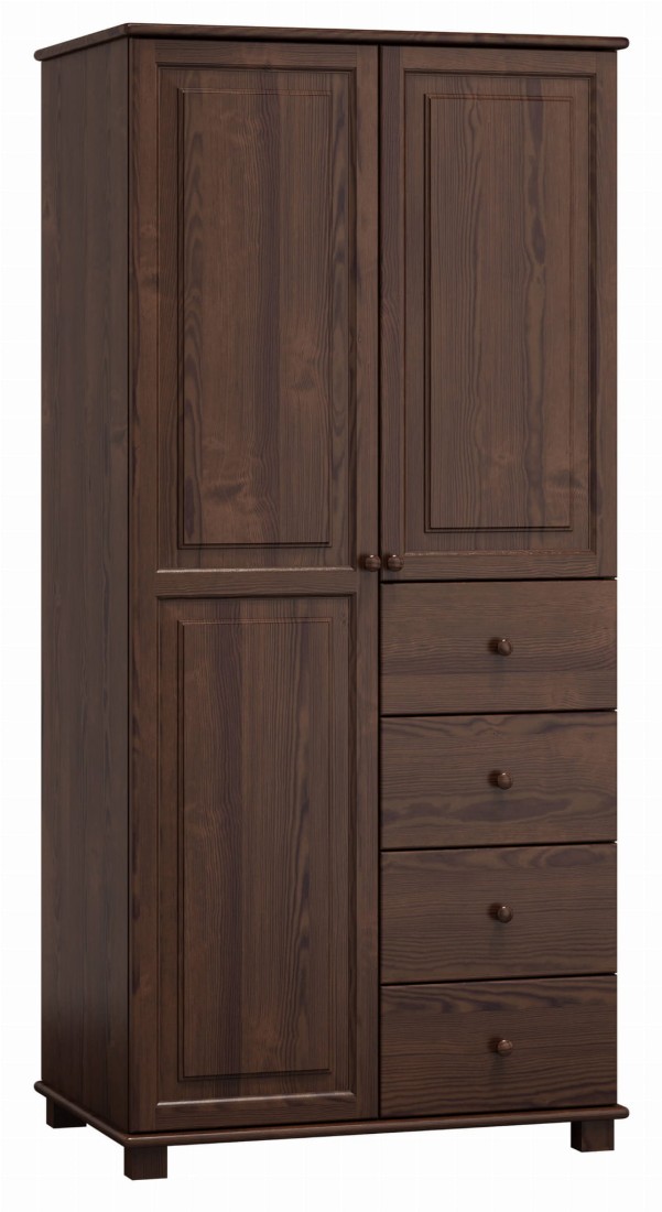 Szafa drewniana 2D nr3 wieszak/półki S90 orzech