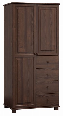 Szafa drewniana 2D nr3 wieszak/półki S90 orzech
