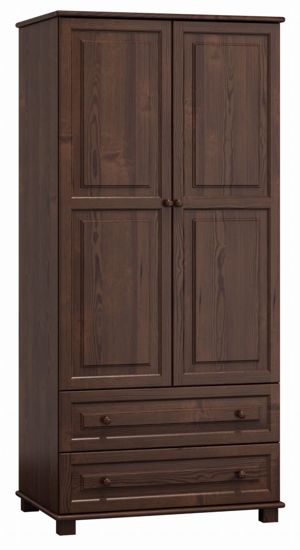 Szafa drewniana 2D nr4 wieszak/półki S90 orzech