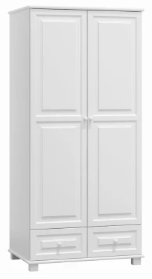 Szafa drewniana 2D nr5 wieszak/półki S90 biała