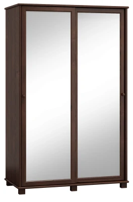 Szafa sosnowa 2D nr7 drzwi przesuwne wieszak/półki S133 orzech