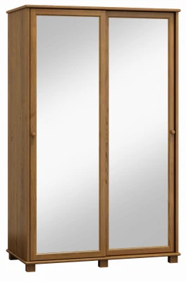Szafa sosnowa 2D nr7 drzwi przesuwne wieszak/półki S133 dąb