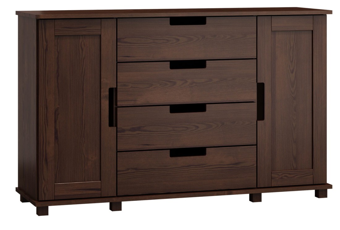 Komoda sosnowa drewniana nr4 Modern 140x80x42 orzech