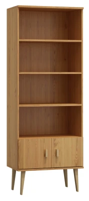 Regał drewniany Venuci drzwiczki 89 cm olcha