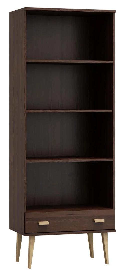 Regał drewniany Venuci Szuflada 89 cm orzech