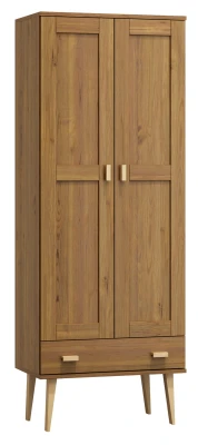Szafa sosnowa Venuci 2D nr2 wieszak/półki szuflada 89 cm dąb