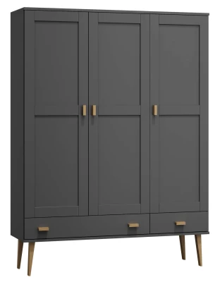 Szafa sosnowa Venuci 3D nr2 wieszak/półki szuflada 135 cm szara