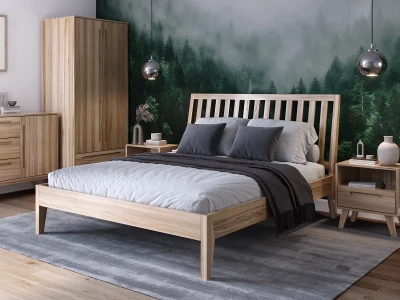 Łóżko drewniane bukowe 180x200 Beskid 01 buk naturalny