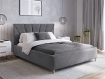 Łóżko tapicerowane Skandynawskie 160x200 Scandi line 3 Velvet Grafitowy
