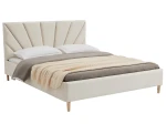 Łóżko tapicerowane Skandynawskie 160x200 Scandi line 3 Velvet Beżowy