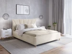 Łóżko tapicerowane Skandynawskie 160x200 Scandi line 3 Velvet Beżowy