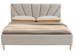 Łóżko tapicerowane z materacem 160x200 Scandi line 3 Velvet Szary