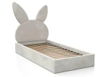 Łóżko dziecięce tapicerowane z pojemnikiem 90x200 ze stelażem szary Velvet Kids Line 2 Królik