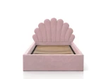 Łóżko dziecięce tapicerowane z pojemnikiem 90x200 ze stelażem różowy Velvet Kids Line 3 Muszelka