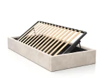 Łóżko dziecięce tapicerowane 90x200 z pojemnikiem ze stelażem Beżowy Velvet Kids Line BOX