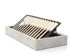 Łóżko dziecięce tapicerowane 90x200 z pojemnikiem ze stelażem Szary Velvet Kids Line BOX