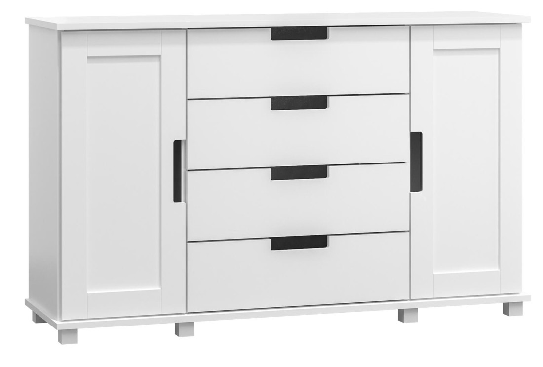 OUTLET - Komoda sosnowa drewniana nr4 Modern 140x100x42 biała 