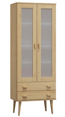 Witryna drewniana Venuci 2 szuflady 79cm sosna
