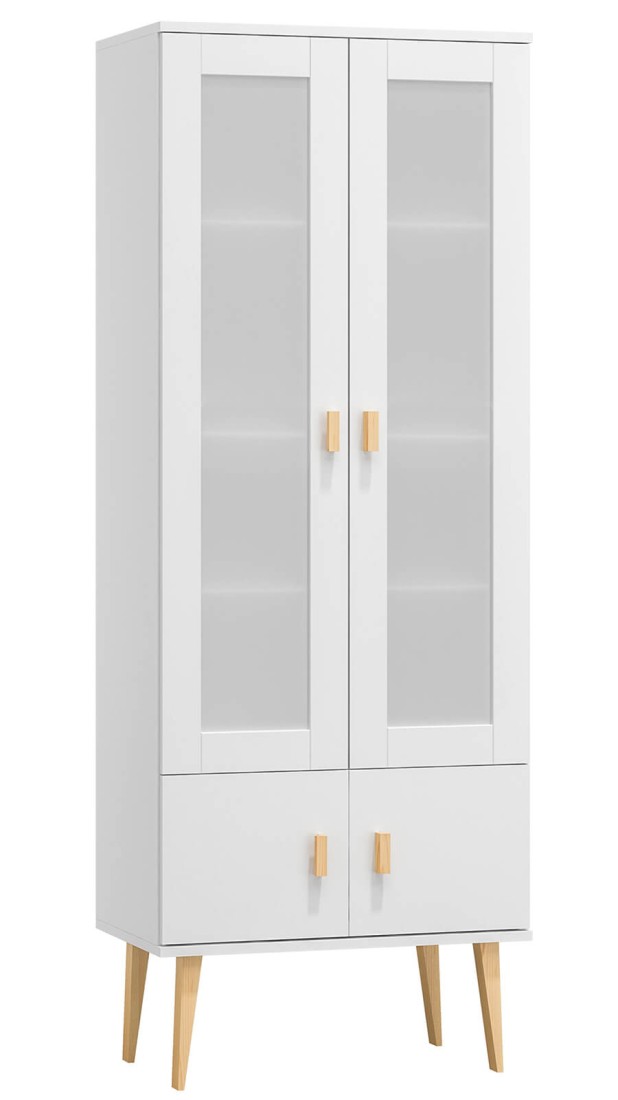 Witryna drewniana Venuci drzwiczki 89 cm biała