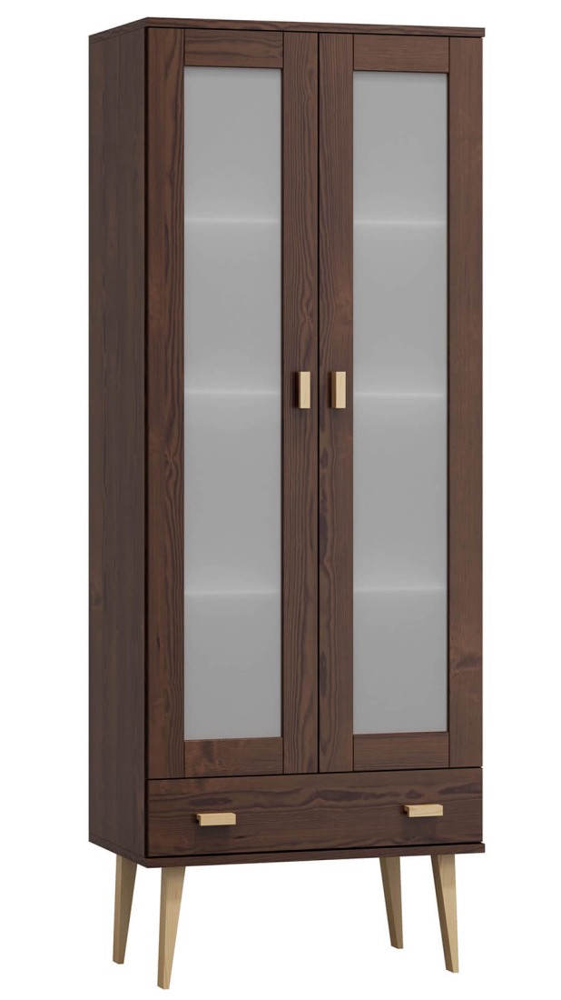 Witryna drewniana Venuci szuflada 89 cm orzech