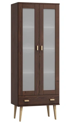 Witryna drewniana Venuci szuflada 89 cm orzech