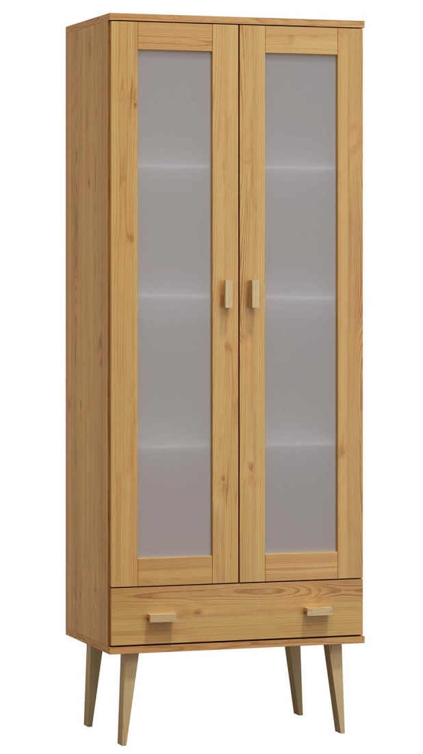 Witryna drewniana Venuci szuflada 89 cm olcha