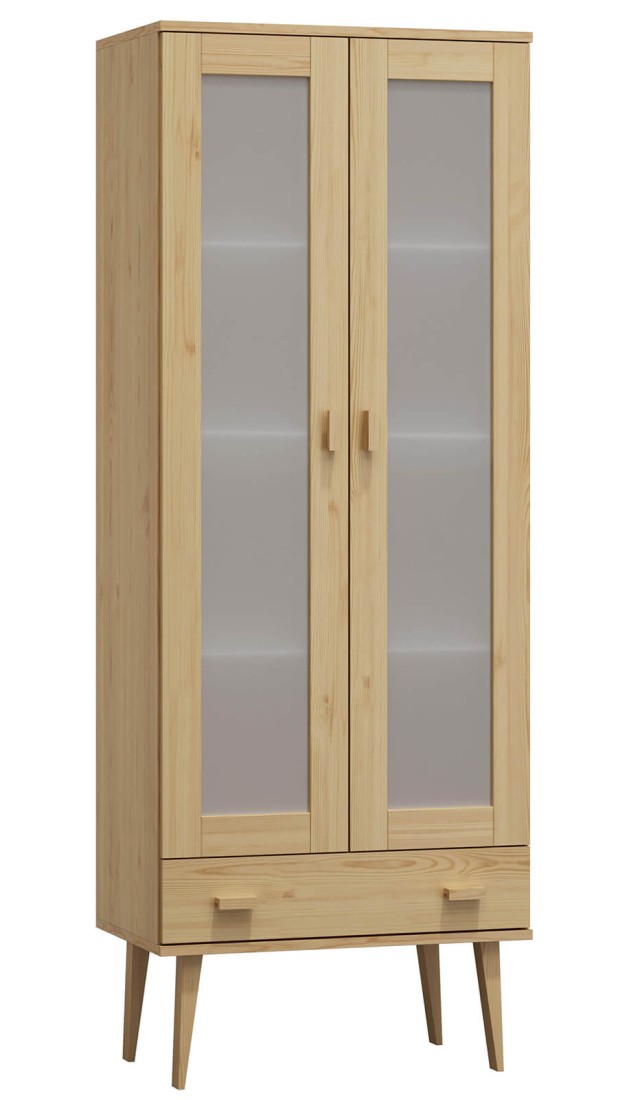 Witryna drewniana Venuci szuflada 79 cm sosna