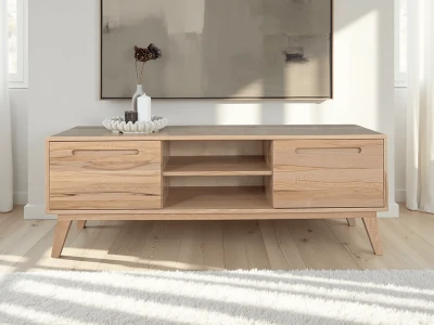 Szafka RTV drewniana bukowa Beskid szer. 155 cm buk naturalny