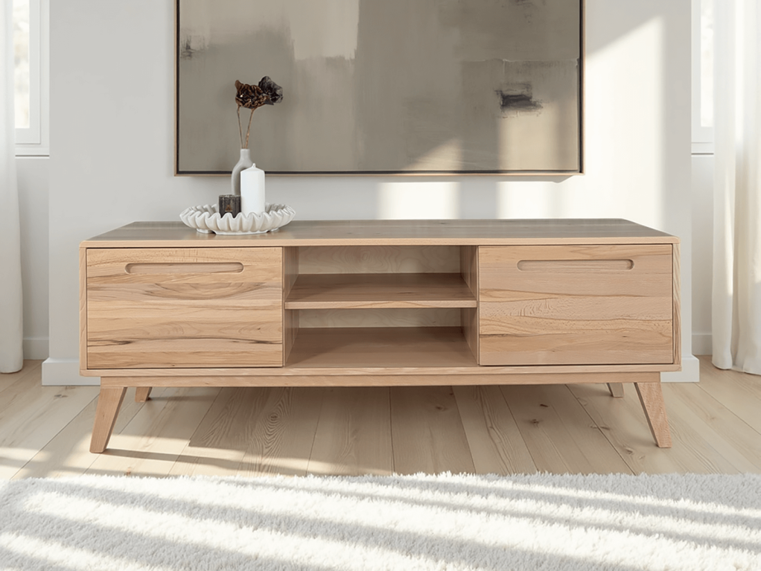 Szafka RTV drewniana bukowa Beskid szer. 180 cm buk naturalny