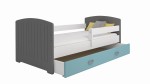Outlet - Łóżko dziecięce Miki 160X80 B5 zaokrąglone zagłówki Szaro-białe