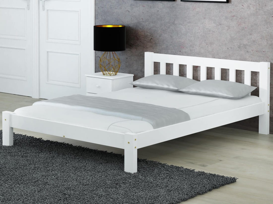 Outlet - Łóżko sosnowe Ofelia 135x200 BIAŁY