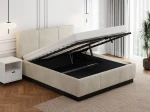 Łóżko tapicerowane lewitujące z pojemnikiem 160x200 TOP line 8 Velvet Beżowy