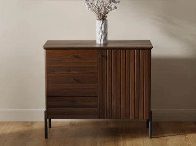 Komoda drewniana bukowa Lamelo szer. 93 cm orzech włoski