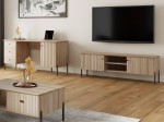 Szafka RTV drewniana bukowa Lamelo szer. 158 cm buk naturalny