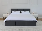 Łóżko tapicerowane z pojemnikiem 160x200 TOP line 7 Velvet Grafitowy