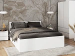 Łóżko DM1 160x200 Białe ze stelażem metalowym podnoszonym i pojemnikiem