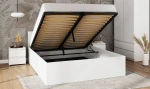 Łóżko DM1 160x200 Białe ze stelażem metalowym podnoszonym i pojemnikiem