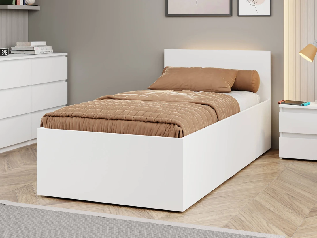łóżko 90x200 w białym kolorze