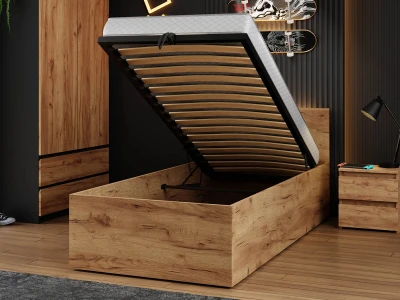 Łóżko DM1 90x200 Craft ze stelażem metalowym podnoszonym i pojemnikiem