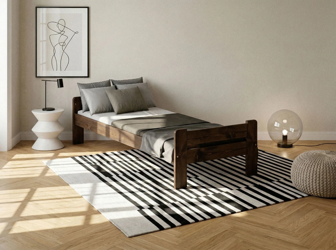 Outlet - Łóżko sosnowe Milena 90x200 orzech