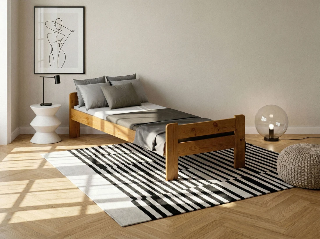 łóżko pojedyncze 90x200 dąb