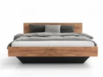 Łóżko lewitujące 160x200 dąb craft + czarny DM2 z płyty meblowej