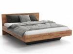Łóżko lewitujące 180x200 dąb craft + czarny DM2 z płyty meblowej