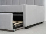 Tapczan dwuosobowy rozkładany 90x200 wysuwany ze stelażami Bluvel 03 Szary Dan