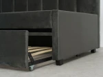Tapczan dwuosobowy rozkładany 90x200 wysuwany ze stelażami Bluvel 18 Grafitowy Dan