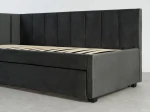 Tapczan dwuosobowy rozkładany 90x200 wysuwany ze stelażami Bluvel 18 Grafitowy Dan