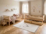 Łóżko piętrowe drewniane 90x200 z szufladami P4S sosna