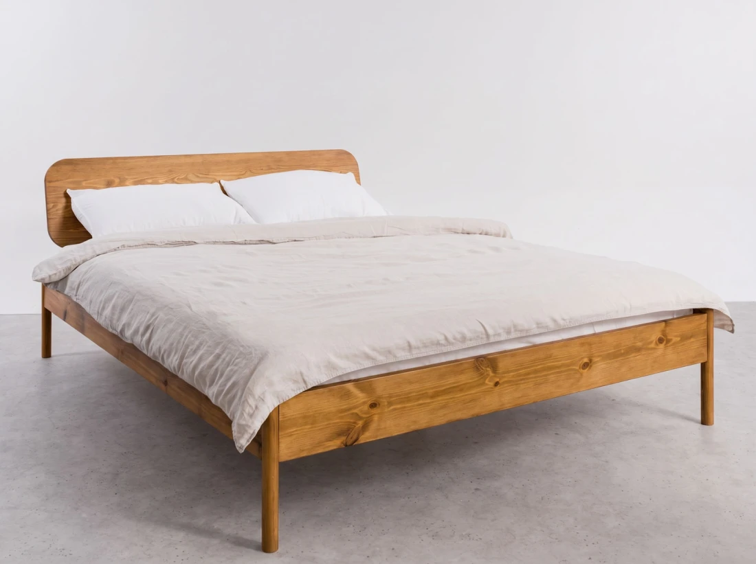lozko drewniane sosnowe 160x200 japandi dab