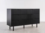 Komoda z szufladami 6S 118x39 cm Riff Czarna
