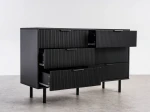 Komoda z szufladami 6S 118x39 cm Riff Czarna
